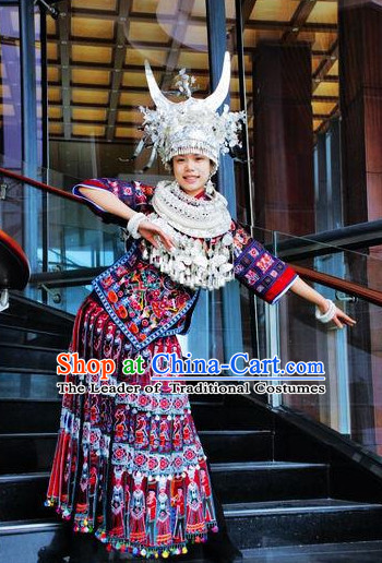 Chinese Ethnic Clothing Minority Clothing Cultural Costumes Complete Set for Women