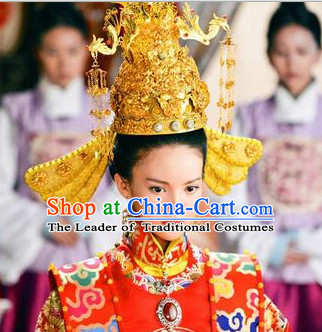 Chinese Traditional Wedding Ceremony Gold Hat