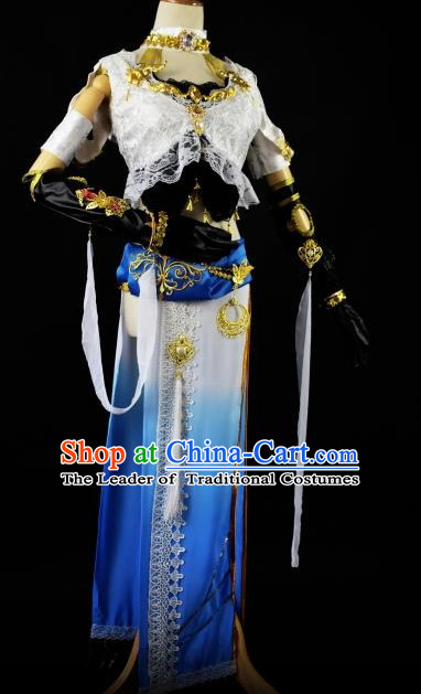 Chinese Traditional Stage Performance Hanfu Cosplay Princess Costume Chinese Cosplay Hanfu Halloween Costume Party Costume Fancy Dress