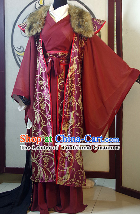 Chinese Ancient Han Fu Emperor Clothing Robes Tunics Accessories Traditional China Clothes Men Adults Kids