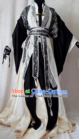 Chinese Ancient Han Fu Emperor Clothing Robes Tunics Accessories Traditional China Clothes Adults Kids