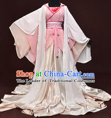 Chinese Ancient Han Fu Noblewoman Clothing Robes Tunics Accessories Traditional China Clothes Adults Kids