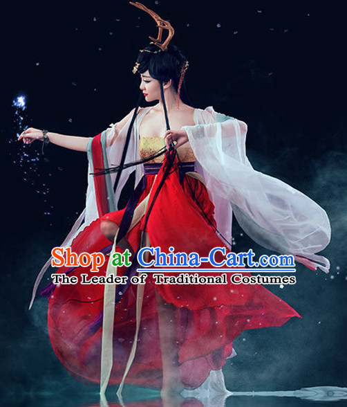 Chinese TV Drama Beauty Costume Ancient Theatrical Costumes Historical Clothing and Hair Jewelry Complete Set for Women