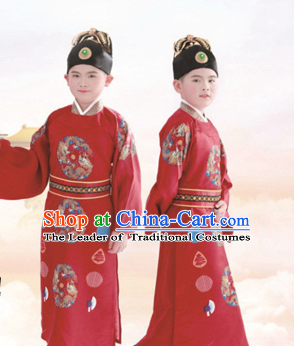 Ancient Chinese Prince Dress Emperor Costumes Embroidered Dragon Robe and Hat Crown Complete Set for Men