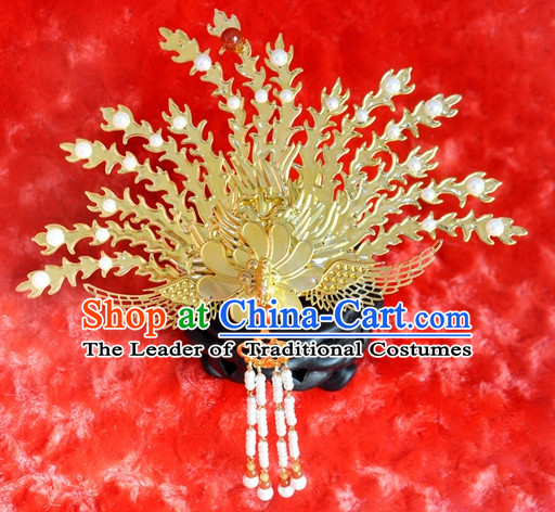 Princess Hanfu Hair Accessories Headpiece Headdress Phoenix Crown Hair Decoration Head Hairpin Accessories Comb Wedding Headwear Hair Accessorie Head Dress