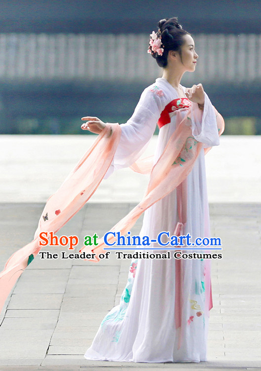 Chinese Traditional Hanfu Dress Ancient Chinese Lady Costumes and Headpieces Complete Set for Women Girls