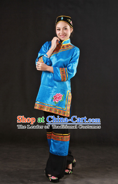 Happy Festival Chinese Minority Dress Uniform Traditional Stage Ethnic National Costume Sale Complete Set