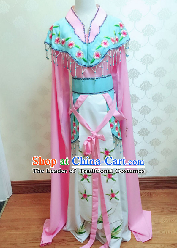 Chinese Classical Yue Opera Long Sleeves Dance Costumes Huang Mei Opera Costume Complete Set for Women Girls Children Adults