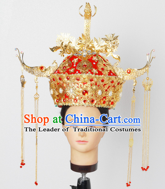 Stunning Beautiful Handmade Chinese Ancient Imperial Empress Wedding Phoenix Hat