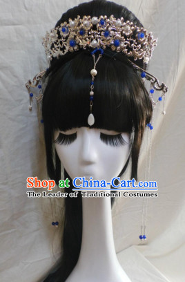 Chinese Classic Lady Headwear Crowns Hats Headpiece Hair Accessories Jewelry Set