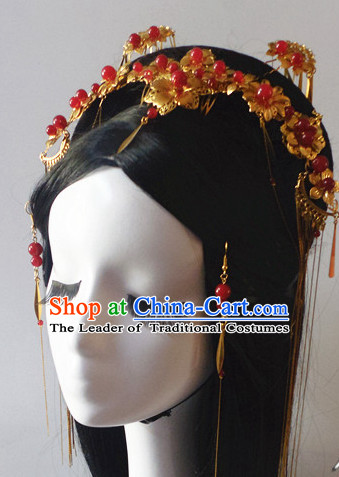 Chinese Classic Headwear Crowns Hats Headpiece Hair Accessories Jewelry Set