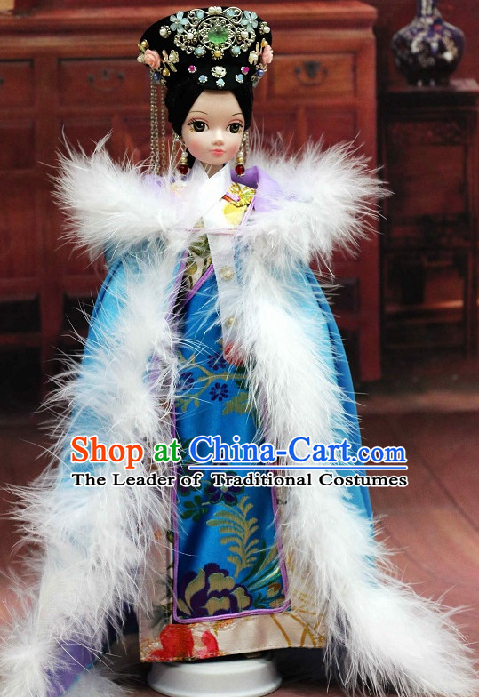 Traditional Chinese Women Empress Clothing Imperial Princess Dresses National Costume and Hair Ornaments Complete Set