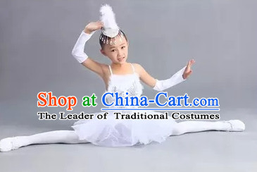 Chinese White Peacock Dance Costume Dance Costumes for Girls