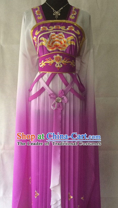 Long Sleeves China Beijing Opera Women Costume Embroidered Robe Stage Costumes Complete Set