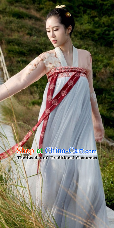 Chinese Ancient Tang Dynasty Ruqun Clothing Han Fu Suit Complete Set for Women