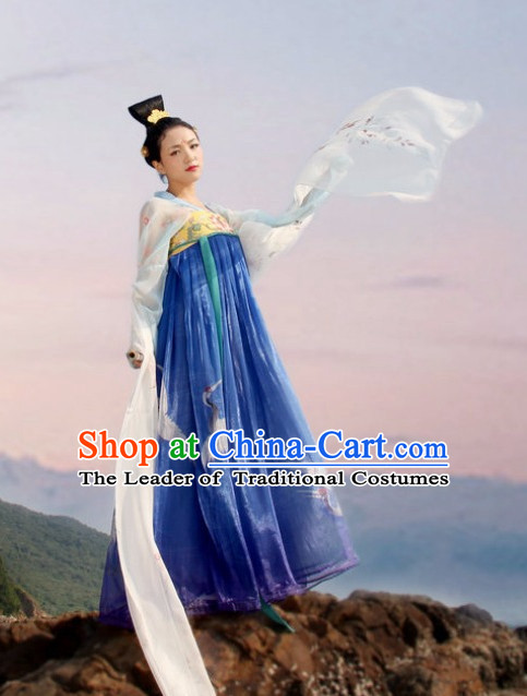 Chinese Ancient Tang Dynasty Ruqun Clothing Han Fu Suit Complete Set for Women