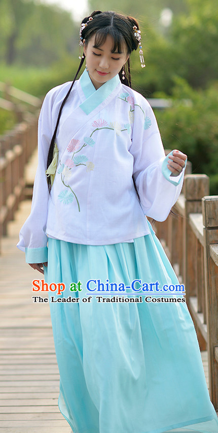 Ancient Chinese Ming Dynasty Women Han Costume Dress Hanfu Suit