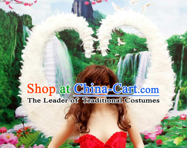 Parade Quality Feather Dance Costumes Popular Ostrich Feathers Fancy Costume Angel Wings Costume Complete Set