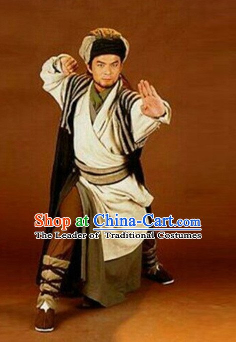 Chinese Ancient Warrior Archer Condor Heroes Costume Condor Hero Costumes and Hat Complete Set for Men