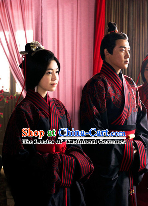 Chinese Ancient Traditional Wedding Dresses Complete Sets for Brides and Bridegroom