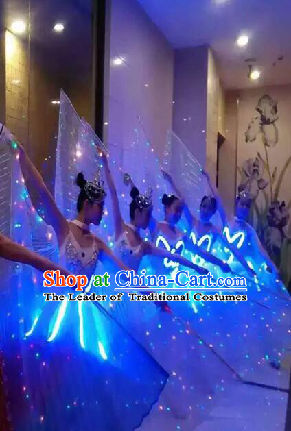 LED Lights Jelly Fish Dance Costumes Dancing Costume Complete Set for Women Girls