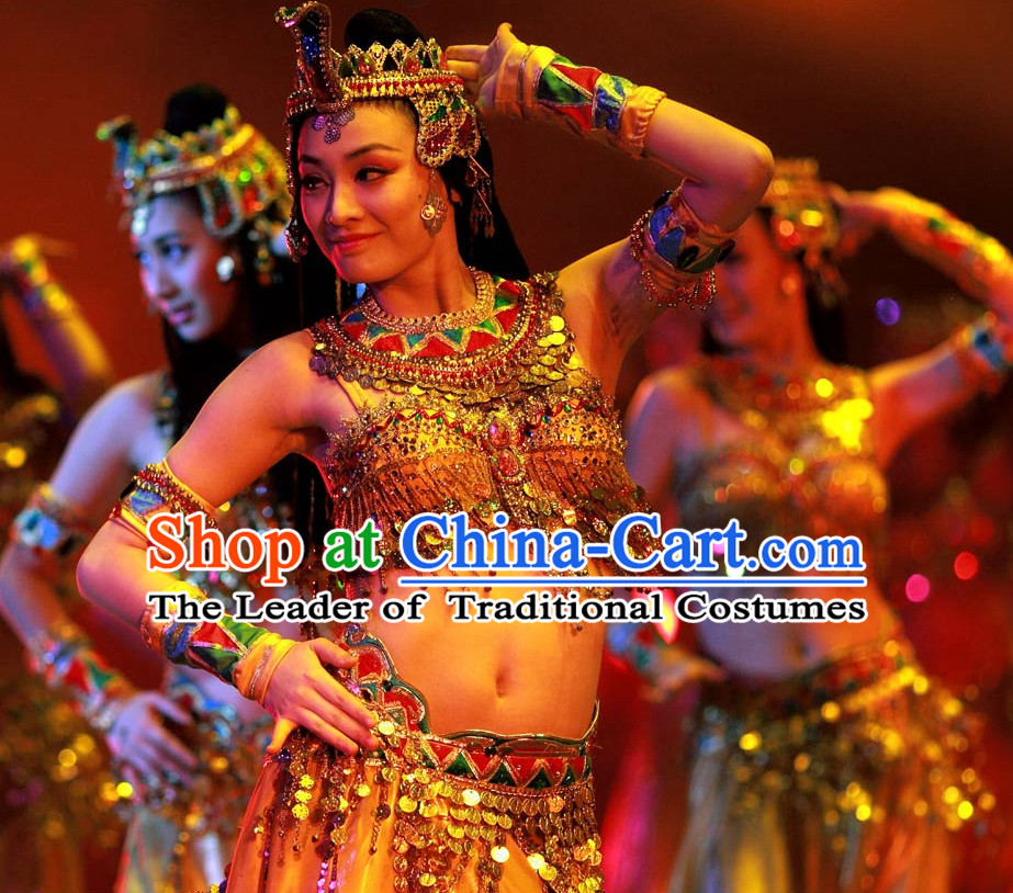 Professional Stage Performance Arab Dance Costumes Complete Set for Women or Girls