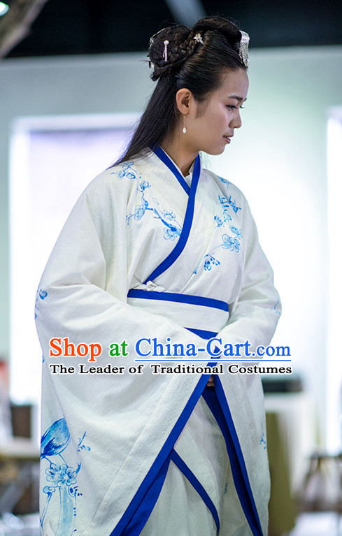 Ancient Chinese Princess Quju Dresses Traditional Royal Stage Hanfu Classical Dress National Costumes Clothing and Hair Jewelry Complete Set