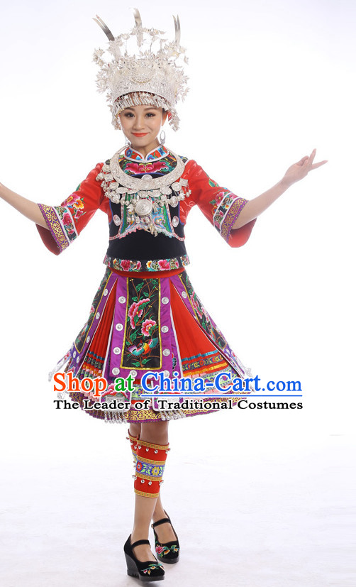 Chinese Miao Clothing Miao Clothes Minority Dresses Ethnic Costumes Complete Set for Women