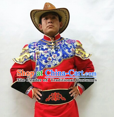 Mongolian Minority Mongol Dress Mongolia Minority Dresses Ethnic Mongolian Costume Complete Set for Men