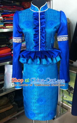 Chinese Mongolian Minority Mongol Women Dress Mongolia Minority Dresses Ethnic Mongolian Costume Complete Set