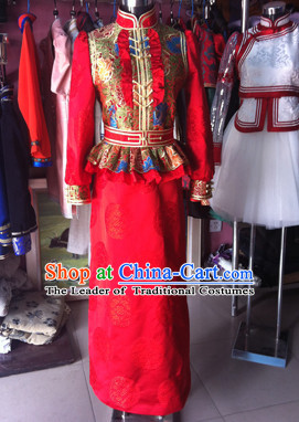 Chinese Mongolian Minority Mongol Women Dress Mongolia Minority Dresses Ethnic Mongolian Costume Complete Set