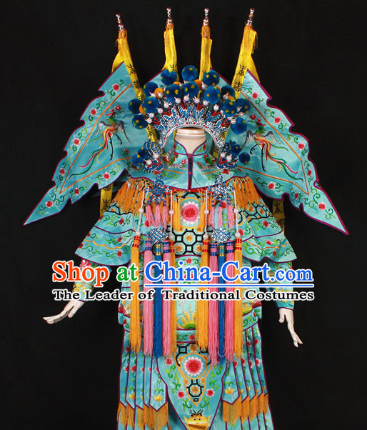 China Beijing Opera Chinese Peking Opera Costume Embroidered Robe Hua Military General Dan Opera Costumes Complete Set