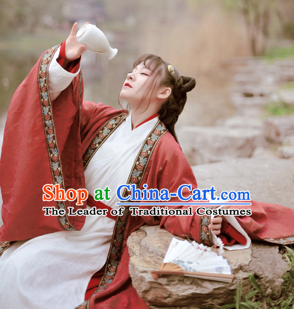 Chinese Han Dynasty White Hanfu Drama Performance Festival Celebration China Film Beauty Dress Rental Garment and Headpieces