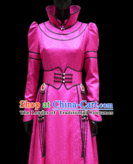 Mongolian Minority Empress Mongol Mongolia Princess Clothing Ethnic Traditional Costumes Complete Set