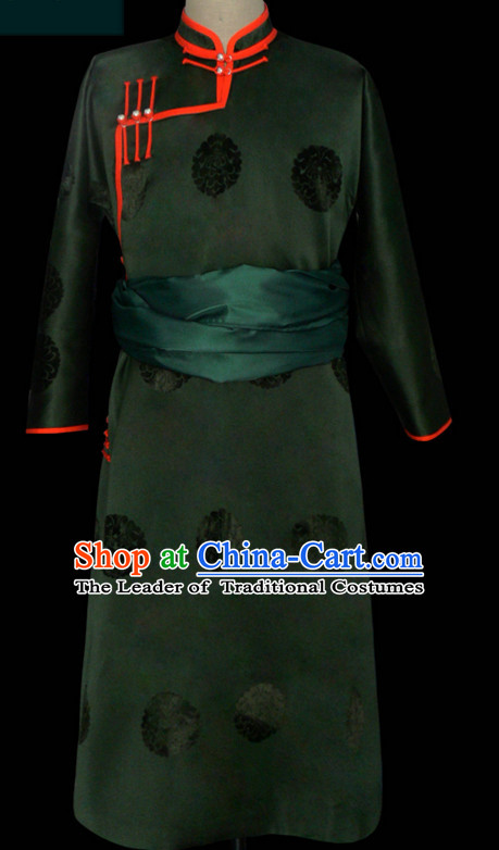 Mongolian Minority Emperor Mongol Long Robe Mongolia Prince Clothing Ethnic Traditional Costumes Complete Set