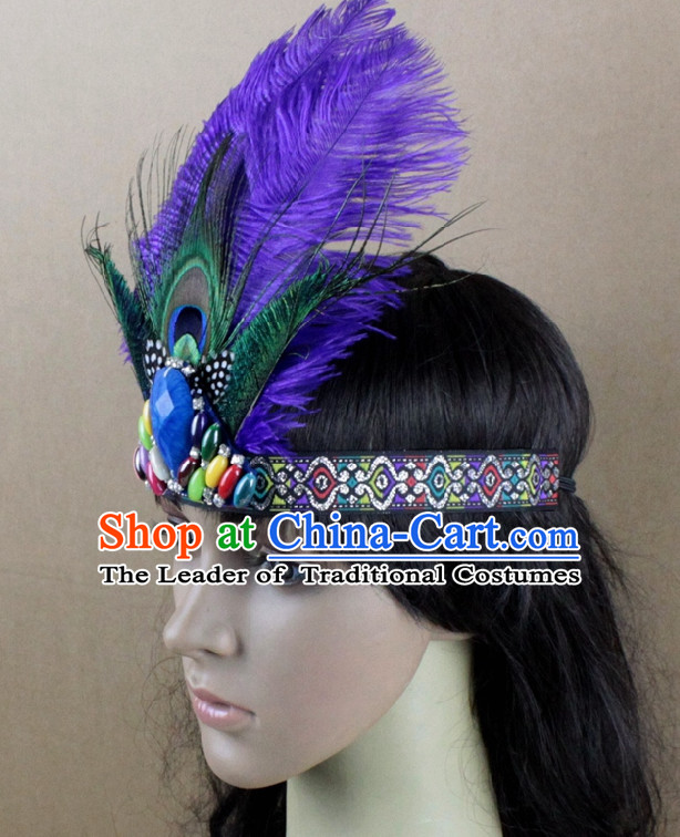 Handmade Feather Hair Pin Hair Accessory Headwear Hair Accessorie Head Dress Head Piece Jewel Set