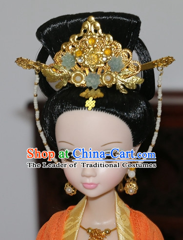 Traditional Chinese Women Qing Empress Headpiece Princess Headdress Palace Hair Decorations Royal Hair Sticks Head Gear Hair Decoration Set