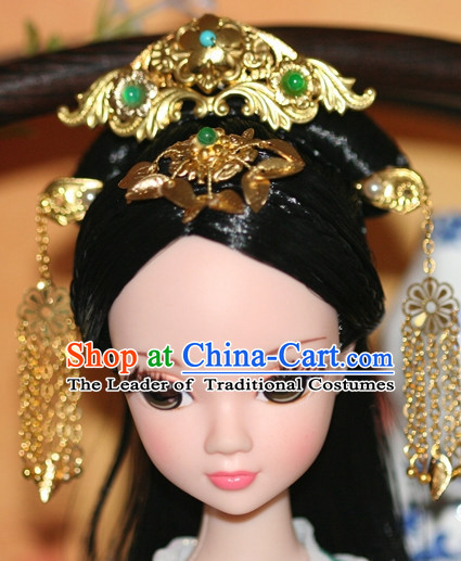 Traditional Chinese Qing Empress Headpiece Princess Headdress Palace Hair Decorations Royal Hair Sticks Head Gear Hair Decoration Set