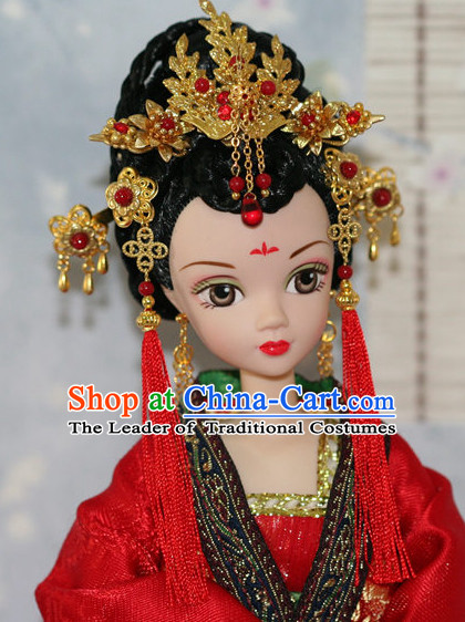 Traditional Chinese Qing Empress Headpiece Princess Headdress Palace Hair Decorations Royal Hair Sticks Head Gear Hair Decoration Set