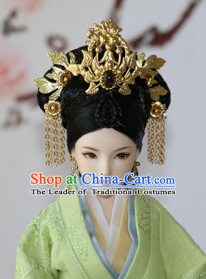 Traditional Chinese Qing Empress Headpiece Princess Headdress Palace Hair Decorations Royal Hair Sticks Head Gear Hair Decoration Set