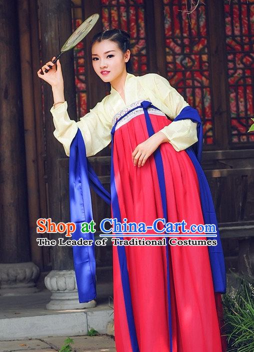 Ancient Chinese Tang Dynasty Dresses Hanfu Wedding Dress Hanbok Kimono Complete Set for Women