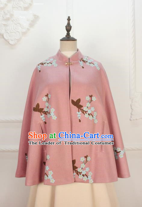 Traditional Classic Women Clothing, Traditional Classic Chinese Han Dynasty Woolen Cloak, Chinese Ancient Style Hanfu Embroidered Wool Cape for Women