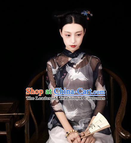 Traditional Classic Women Costumes, Traditional Classic Advanced Chiffon Jacket Small Unlined Upper Garment