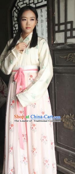 Traditional Chinese Tang Dynasty Princess Embroidered Costume, Asian China Ancient Imperial Concubine Hanfu Clothing for Women