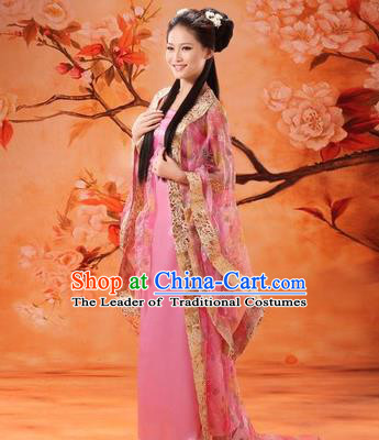 Traditional Ancient Chinese Palace Lady Fairy Costume, Asian Chinese Tang Dynasty Imperial Consort Dress Clothing for Women