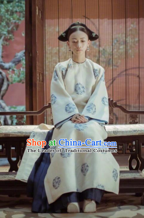 Story of Yanxi Palace Traditional Ancient Chinese Qing Dynasty Palace Lady Costume, Chinese Manchu Lady Imperial Consort Clothing for Women