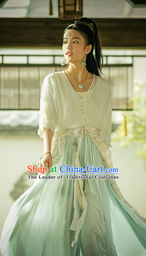 Traditional Chinese Southern and Northern Dynasties Palace Lady Clothing, Asian China Ancient Princess Costume for Women