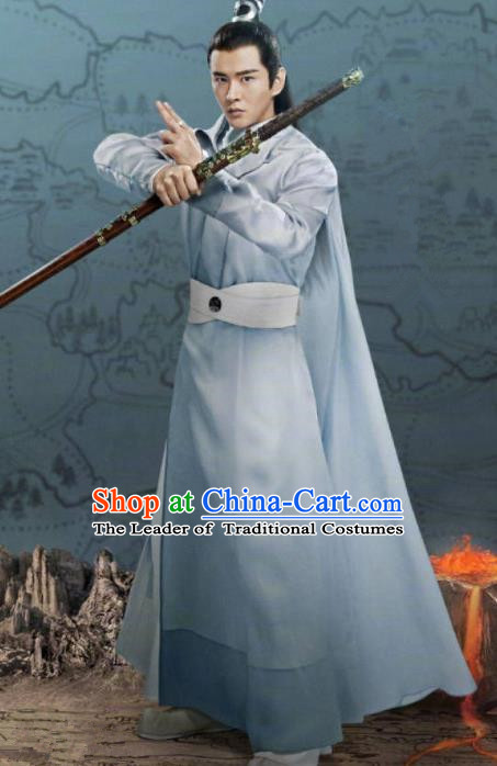 Traditional Chinese Legend Of Fu Yao Swordsman Clothing, China Ancient Nobility Kawaler Embroidered Costume for Men