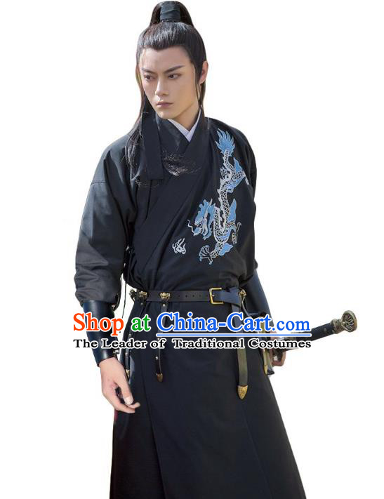 Traditional Chinese Ming Dynasty Swordsman Imperial Guards Hanfu Embroidered Clothing for Men