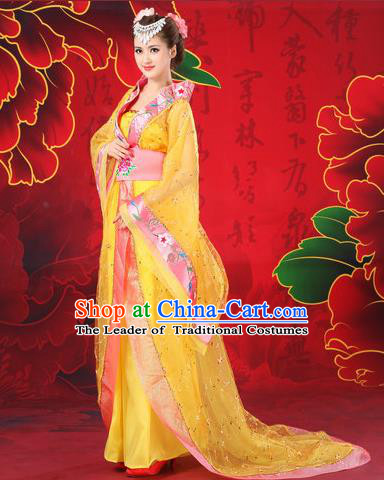 Traditional Ancient Chinese Imperial Emperess Costume, Chinese Tang Dynasty Wedding Dress, Cosplay Chinese Peri Imperial Princess Tailing Clothing Hanfu for Women